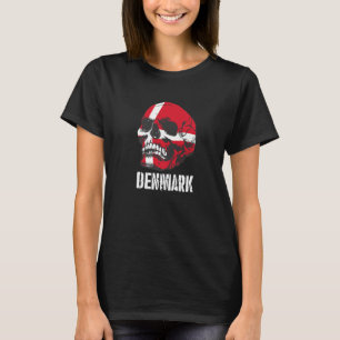 Dänemark Flagge Skull Danish Priotic T-Shirt