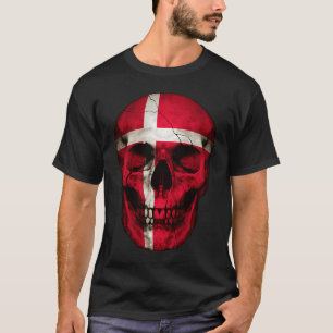 Dänemark Flagge Skull Danish Roots Proud Patriotic T-Shirt