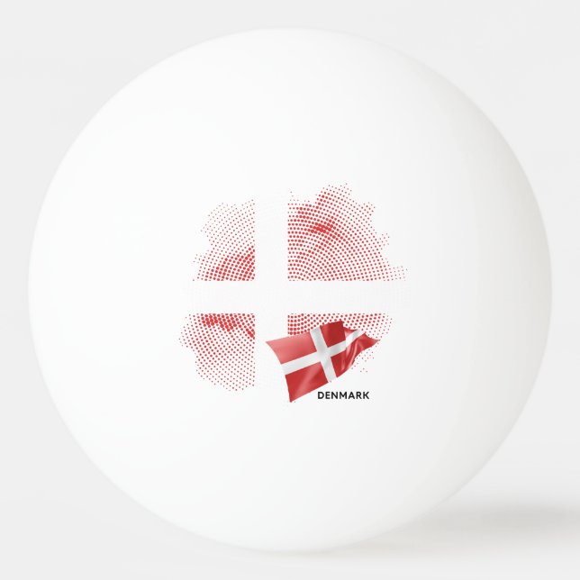 Dänemark-Flagge Tischtennisball (Vorderseite)