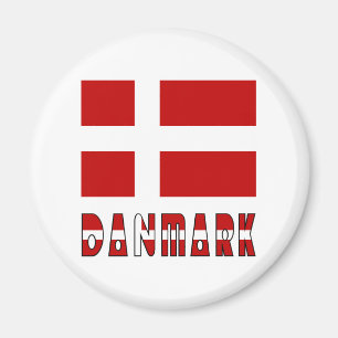 Dänemark Flagge & Wort CC Magnet