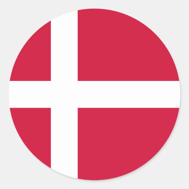 Dänemark Flaggen-Design Runder Aufkleber (Vorderseite)
