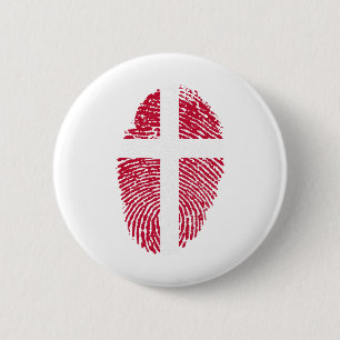Dänemark Flaggen Fingerprint Land Prix Button