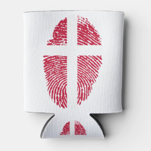Dänemark Flaggen Fingerprint Land Prix Dosenkühler