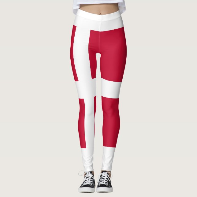 Dänemark Flaggen-Leggings Leggings (Vorderseite)