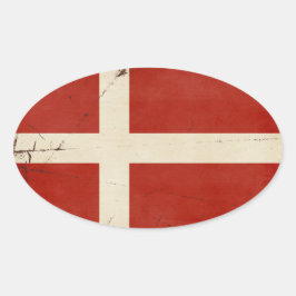 Dänemark Flaggen Ovaler Aufkleber