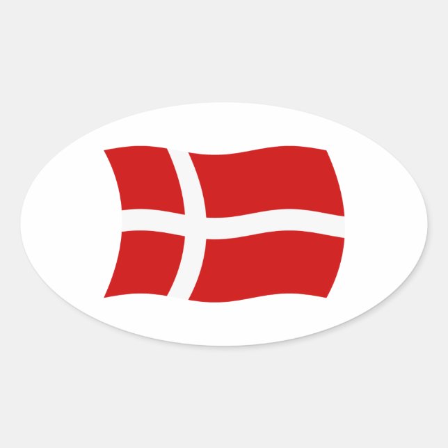 Dänemark Flaggenaufkleber Ovaler Aufkleber (Vorderseite)