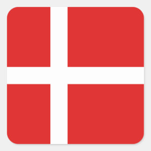 Dänemark Flaggenaufkleber Quadratischer Aufkleber