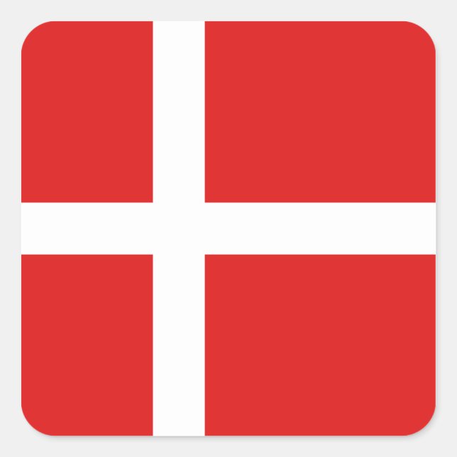 Dänemark Flaggenaufkleber Quadratischer Aufkleber (Vorderseite)