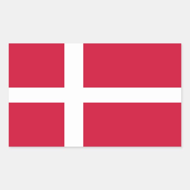 Dänemark Flaggenaufkleber Rechteckiger Aufkleber (Vorderseite)