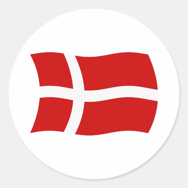 Dänemark Flaggenaufkleber Runder Aufkleber (Vorderseite)