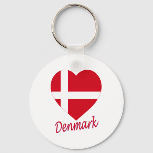 Dänemark Flaggenherz Schlüsselanhänger