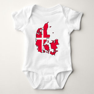 Dänemark-Flaggenkarte Baby Strampler