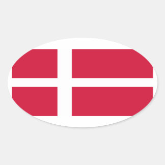Dänemark Flaggenoval-Aufkleber Ovaler Aufkleber