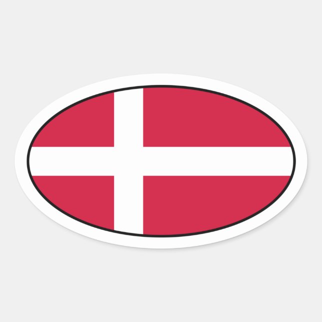 Dänemark Flaggenoval-Aufkleber Ovaler Aufkleber (Vorderseite)