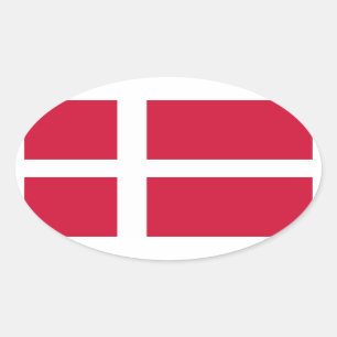 Dänemark Flaggenovalaufkleber Ovaler Aufkleber