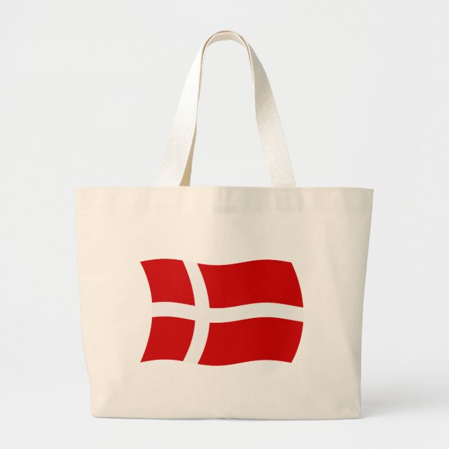 Dänemark Flaggentotentasche Jumbo Stoffbeutel (Vorne)