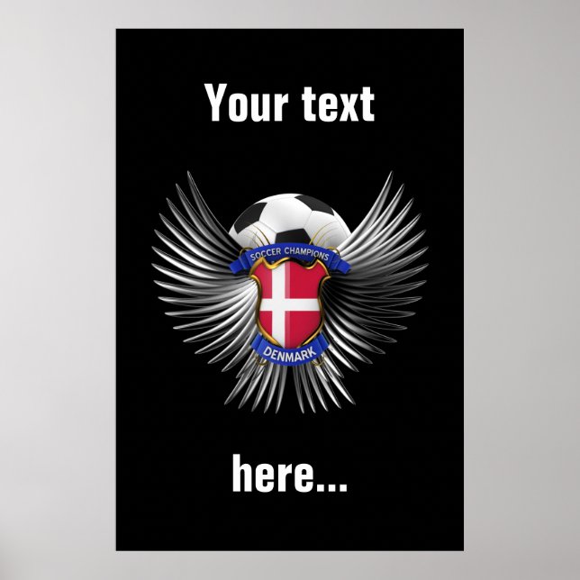Dänemark Fußball-Champions Poster (Vorne)