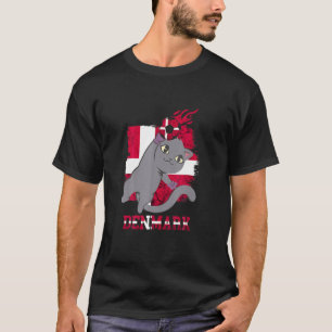 Dänemark Fußball Dänemark Katze Dänemark Flagge Da T-Shirt