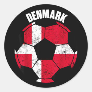 Dänemark Fußballspiel Spieler Fußball Fan dänisch Runder Aufkleber