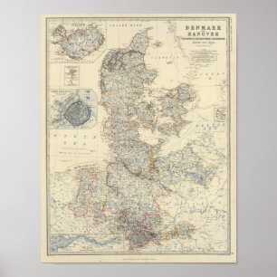 Dänemark, Hannover, Brunswick, Mecklenburg Poster