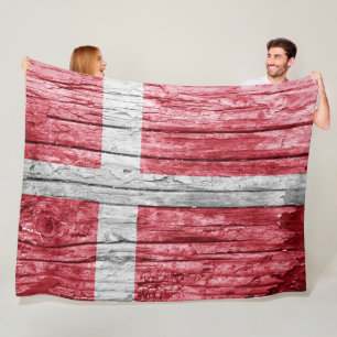 Dänemark Holzflagge Fleecedecke
