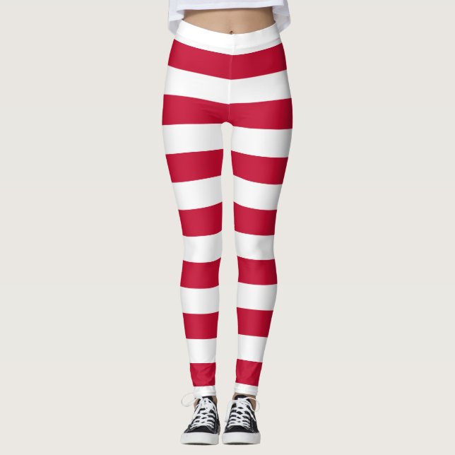 Dänemark - Horizontal gestreifte Farben für nation Leggings (Vorderseite)