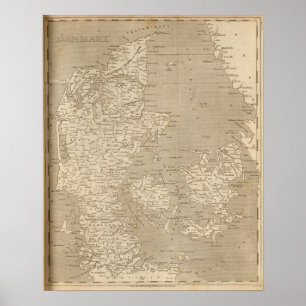 Dänemark-Karte durch Arrowsmith Poster