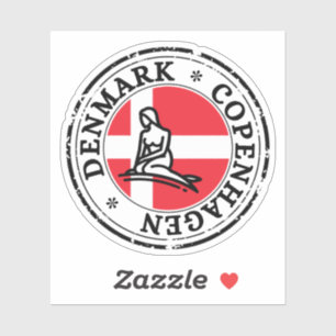 Dänemark Kopenhagen Siegel Sticker Round Flag