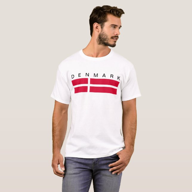 Dänemark-Landesflaggesymbol lang T-Shirt (Vorne ganz)