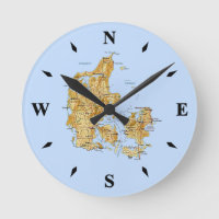 Dänemark Map Clock