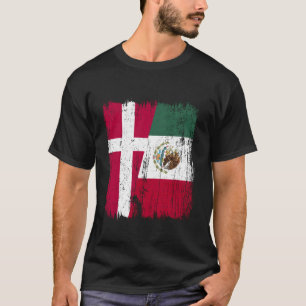 Dänemark Mexiko Halbflagge Dänisches Mexikanisches T-Shirt