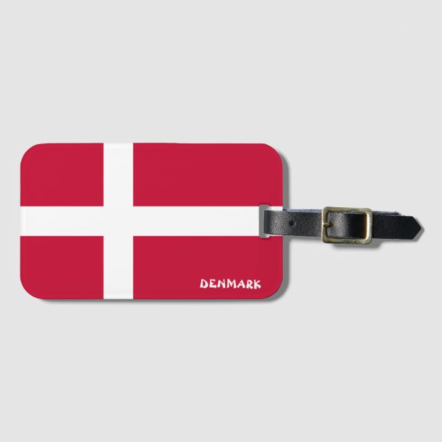 Dänemark National Flag Patriotic Gepäckanhänger (Vorderseite (Horizontal))