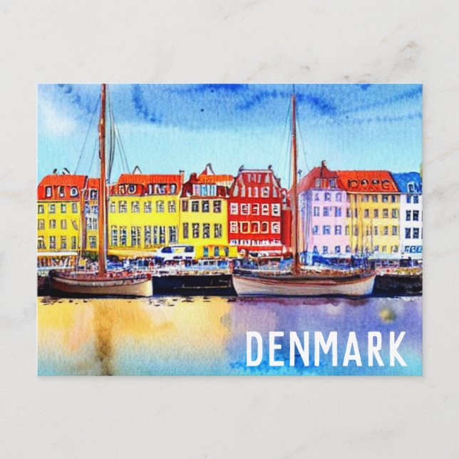Dänemark, Nyhavn Street Postcard 2 Postkarte (Vorderseite)