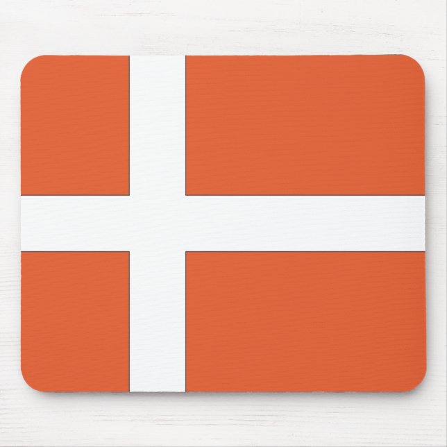Dänemark oder dänische Flagge Mousepad (Vorne)