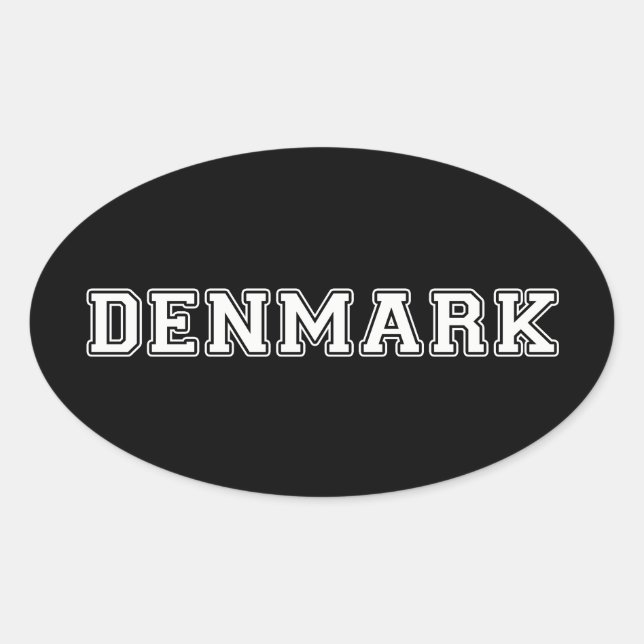 Dänemark Ovaler Aufkleber (Vorderseite)