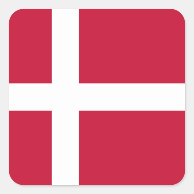 Dänemark Quadratischer Aufkleber (Vorderseite)