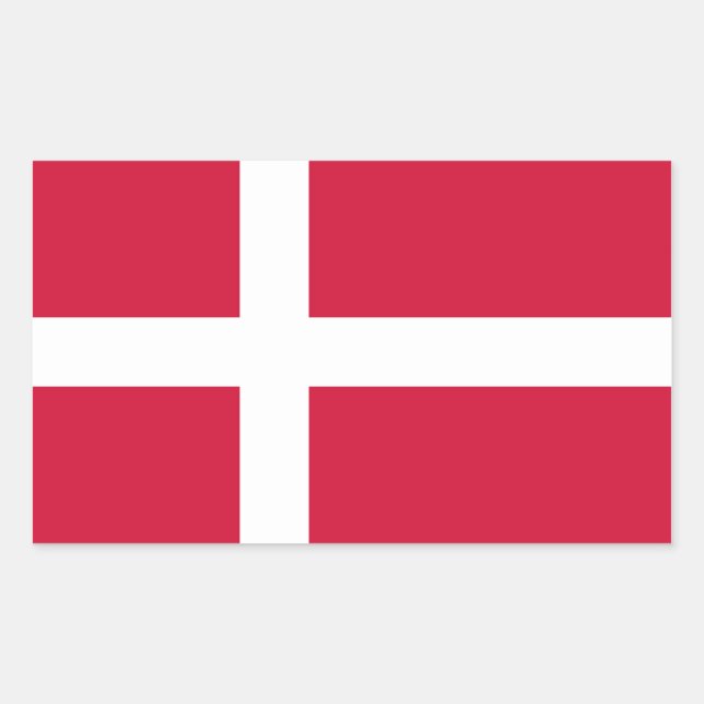 DÄNEMARK RECHTECKIGER AUFKLEBER (Vorderseite)