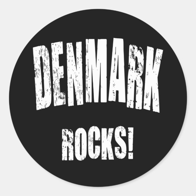 Dänemark Rocks! Runder Aufkleber (Vorderseite)