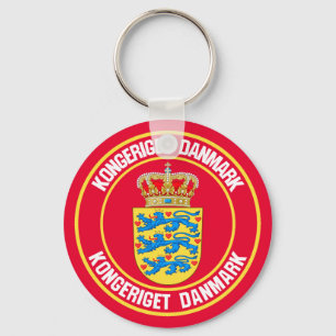 Dänemark Runde Emblem Schlüsselanhänger