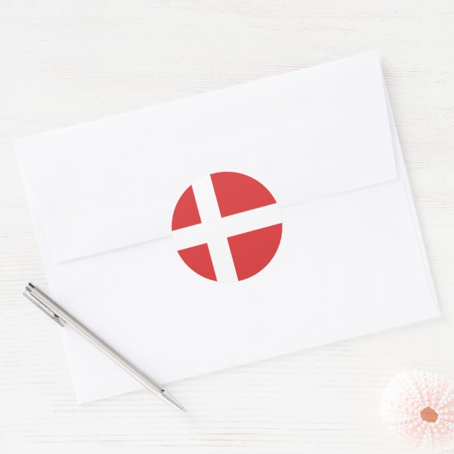 Dänemark Runder Aufkleber (Umschlag)