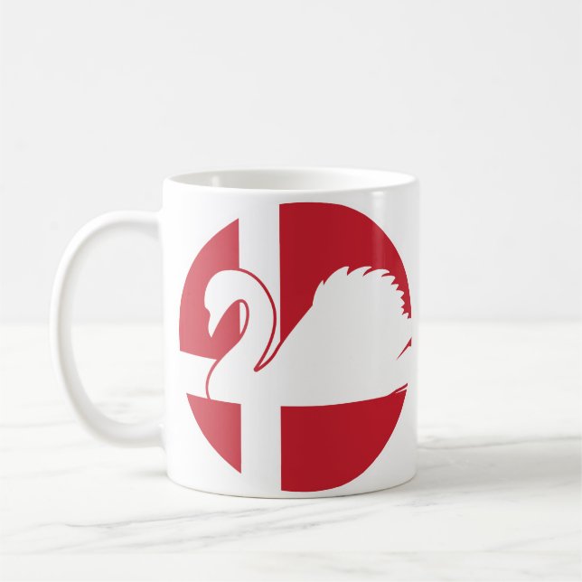 Dänemark Schwänze dänische Flagge Kaffeetasse (Links)