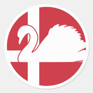 Dänemark Schwänze dänische Flagge Runder Aufkleber