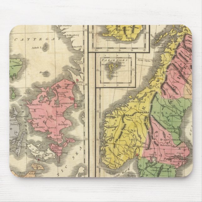 Dänemark, Schweden und Norwegen Mousepad (Vorne)