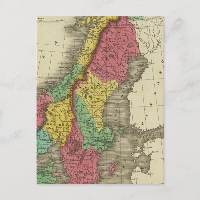 Dänemark, Schweden und Norwegen Postkarte (Vorderseite)