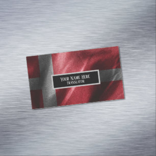 Dänemark - Seidenflagge Magnetische Visitenkarte