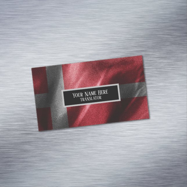Dänemark - Seidenflagge Magnetische Visitenkarte (Beispiel)