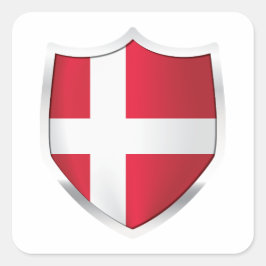 Dänemark Silver Shield Flag Quadratischer Aufkleber