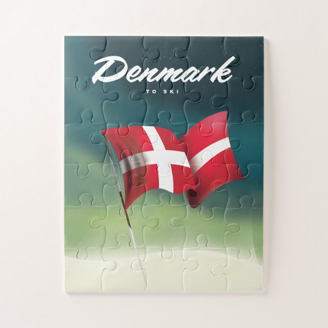 Dänemark "To ski" Reiseplakat (Vertikal)