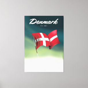 Dänemark "To ski" Reiseplakat Leinwanddruck