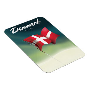 Dänemark "To ski" Reiseplakat Magnet